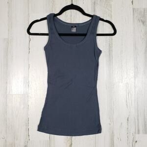 NWOT Point Sportswear Dark Gray Ribbed Racerback Tank Top Women's Size Medium